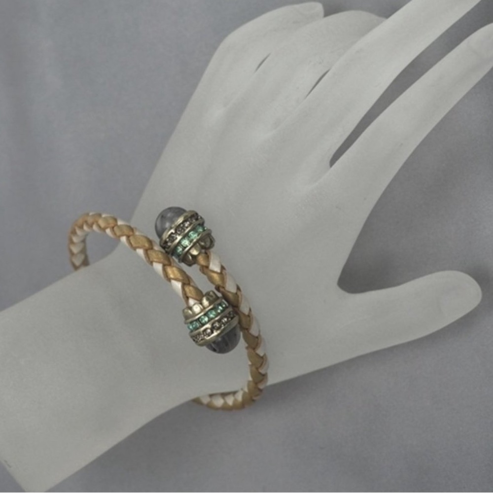 Ann Taylor LOFT natural leather stone bracelet